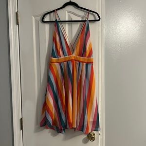 Rainbow stripe open back Dress